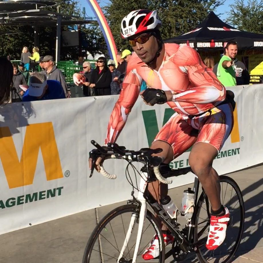 Larry Arnold cycling during an endurance race